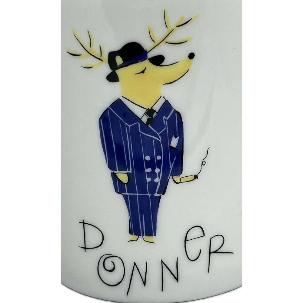Pottery Barn DONNER Reindeer Porcelain Mug 12 oz.